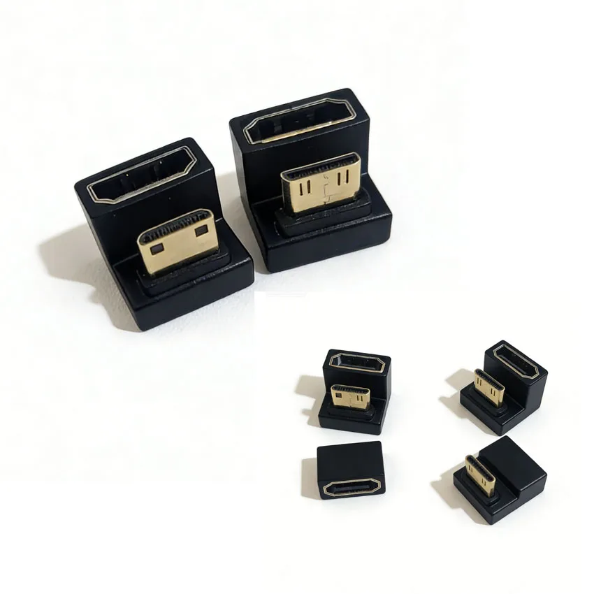 

Mini HDMI-compatible Male to HDMI-compatible 2.1 Female Extension Adapter 360 Degree Angled U-shaped Converter 4K 8K 60Hz
