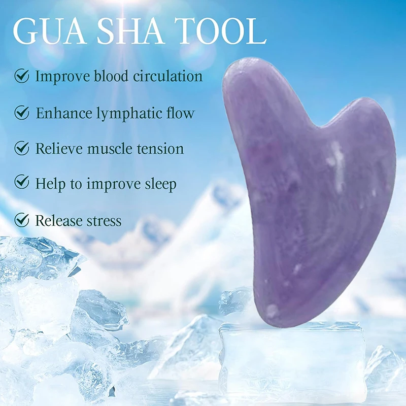 Pexmen Gua Sha Facial Tools Quartz Massage Tool for Scraping and SPA Acupuncture Therapy Heart Shape GuaSha Stone for Women