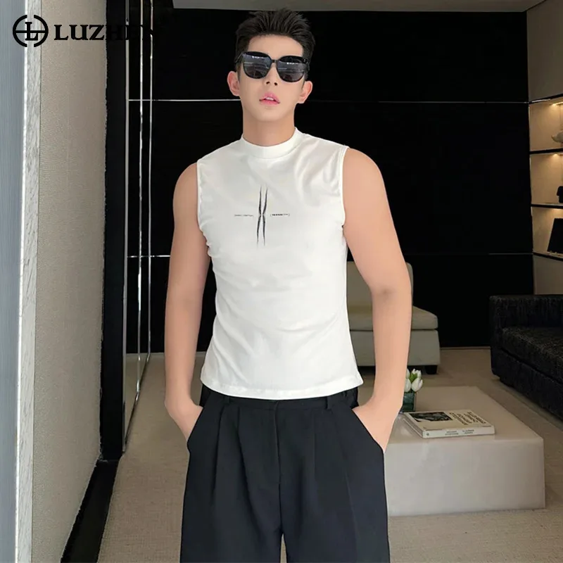 

LUZHEN Printed Slim Sleeveless Vests 2024 Original Stylish Street High Quality Tank Tops Fashion Men's Gym Sport Clothing LZ4825