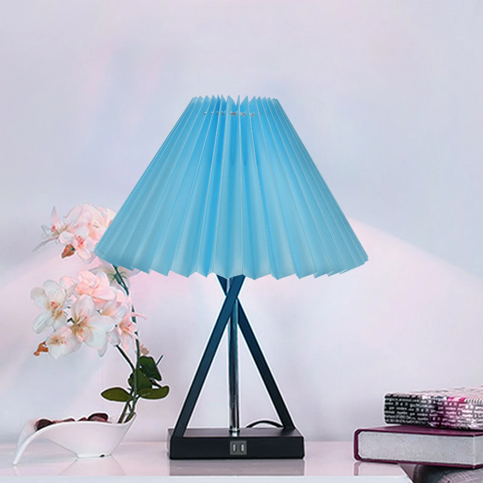 

High-Quality Cloth Iron Lampshade Table Light Cover Durable Practical Decorative Pleated Shade Gift Pleated Lampshade