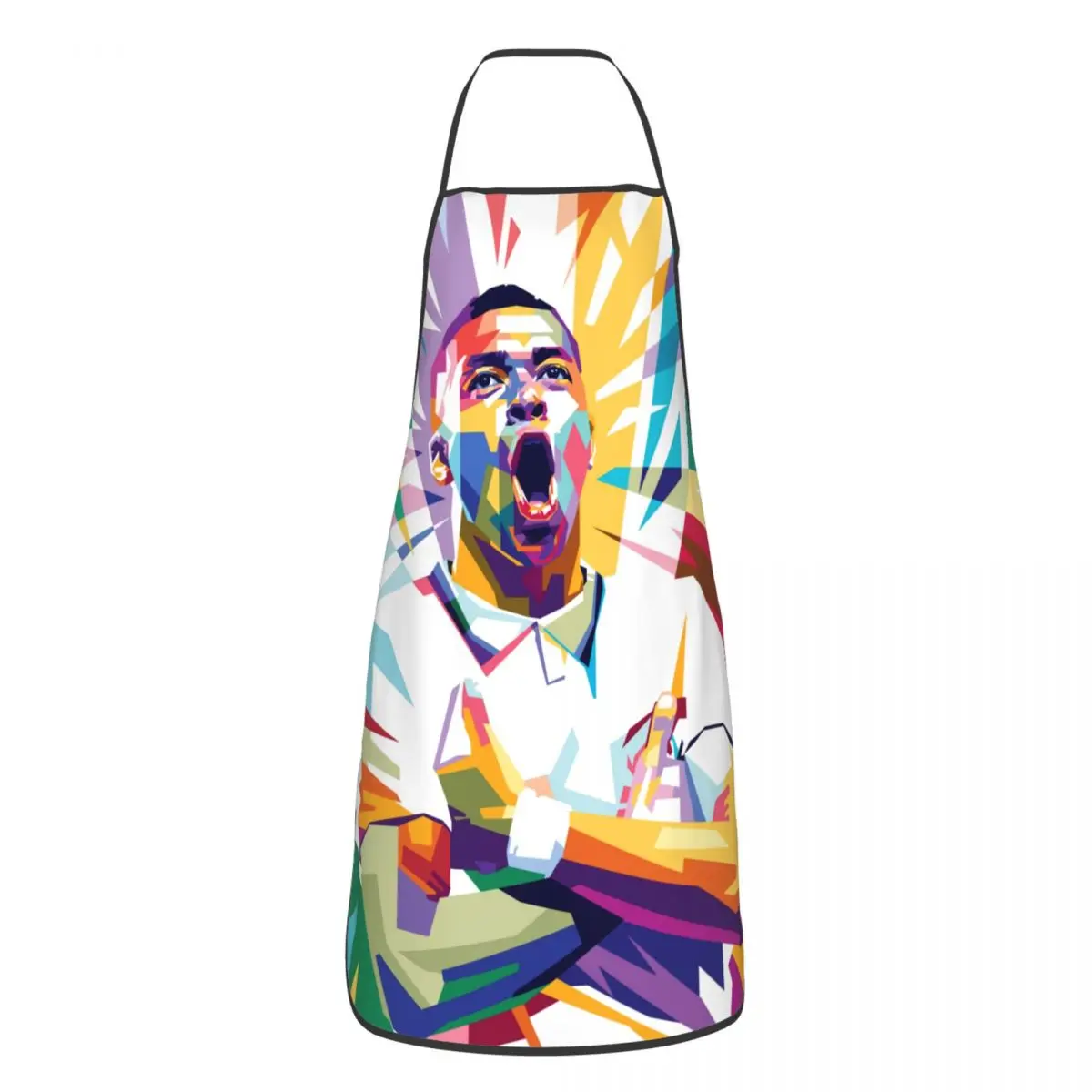 Funny Soccer Gift Mbappes Pop Art Bib Apron Women Men Unisex Kitchen Chef Tablier Cuisine for Cooking Baking Painting