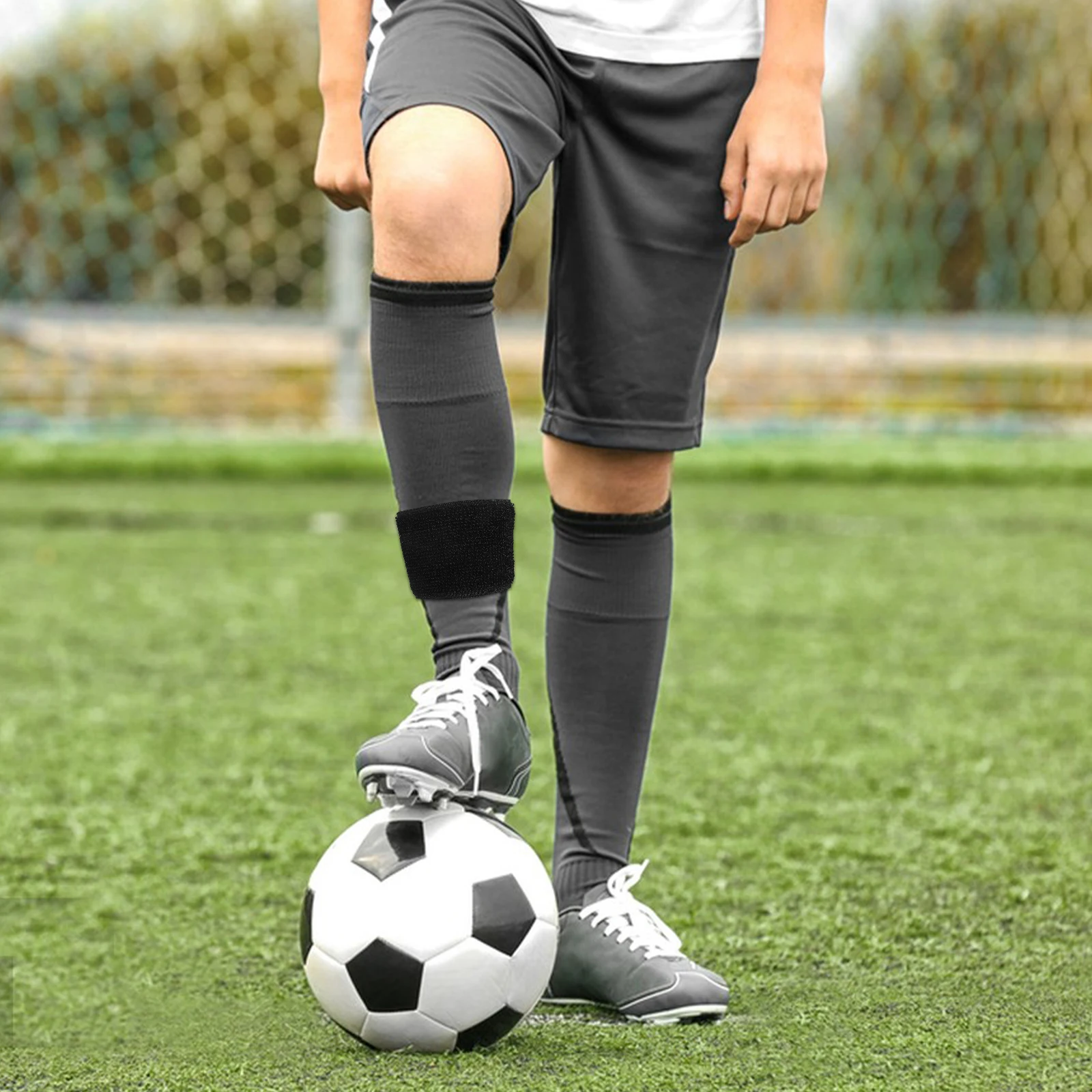 

4 pcs Football Shin Guard Straps Adjustable Lightweight Antislip Longlasting Soccer Sports Supply Leg Guards Ankle Band