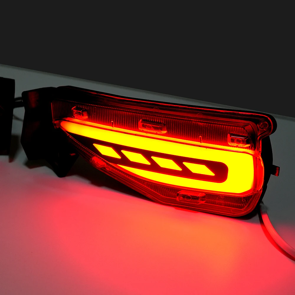 LED Car Rear Bumper Reflector Dynamic Light Brake Light For Toyota Fortuner SW4 2015 2016 2017 2018 2019 2020