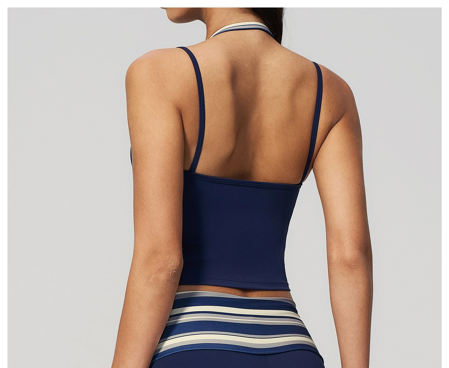 New Color Blocking Sports Bra, Neck Hanging, Shoulder Fake, Two-piece Waist Cinching, Shaping Vest for Women