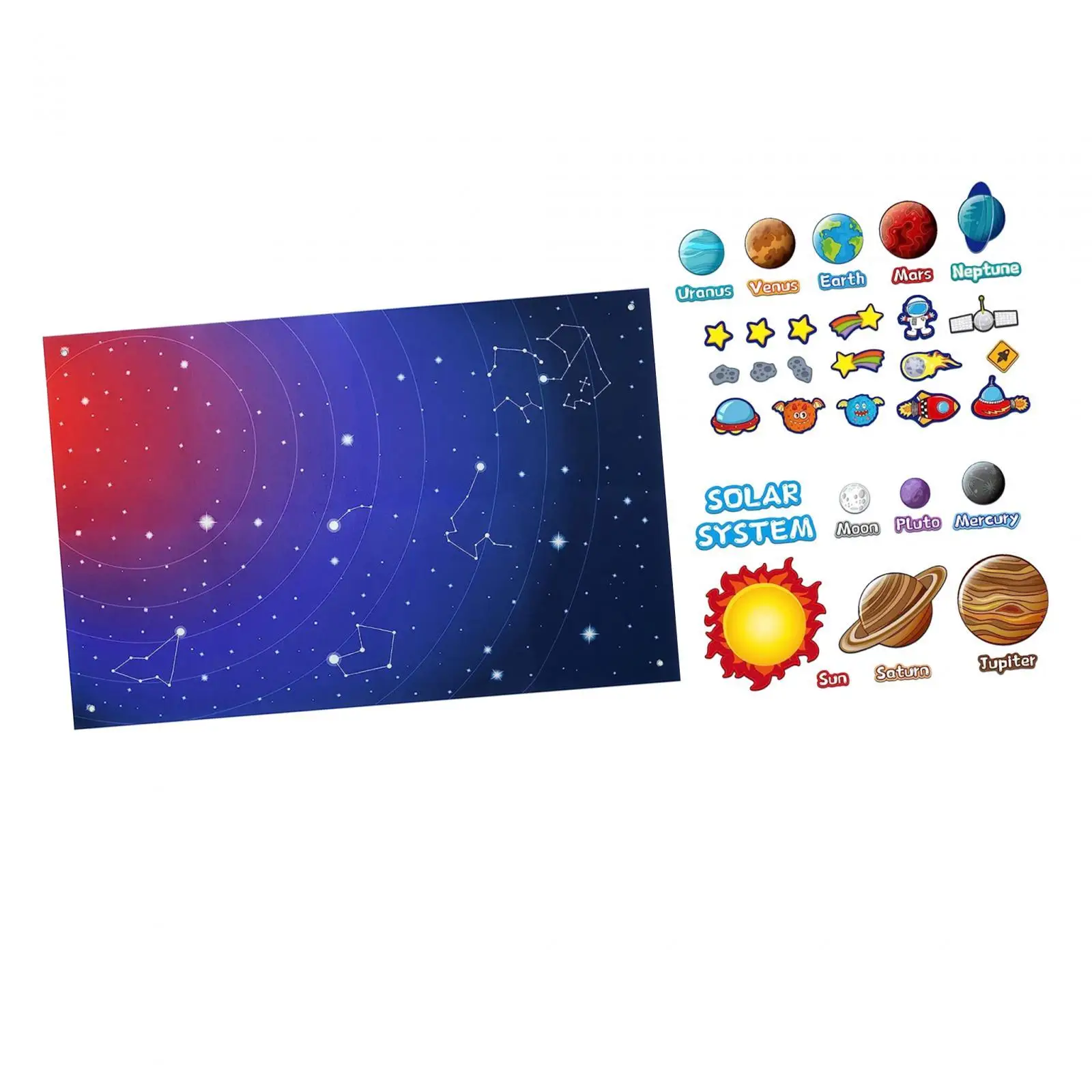 Outer Space Felt Story Board Reusable Solar System Felt Learning Board Soft Felt Board Montessori for Classroom Travel Home