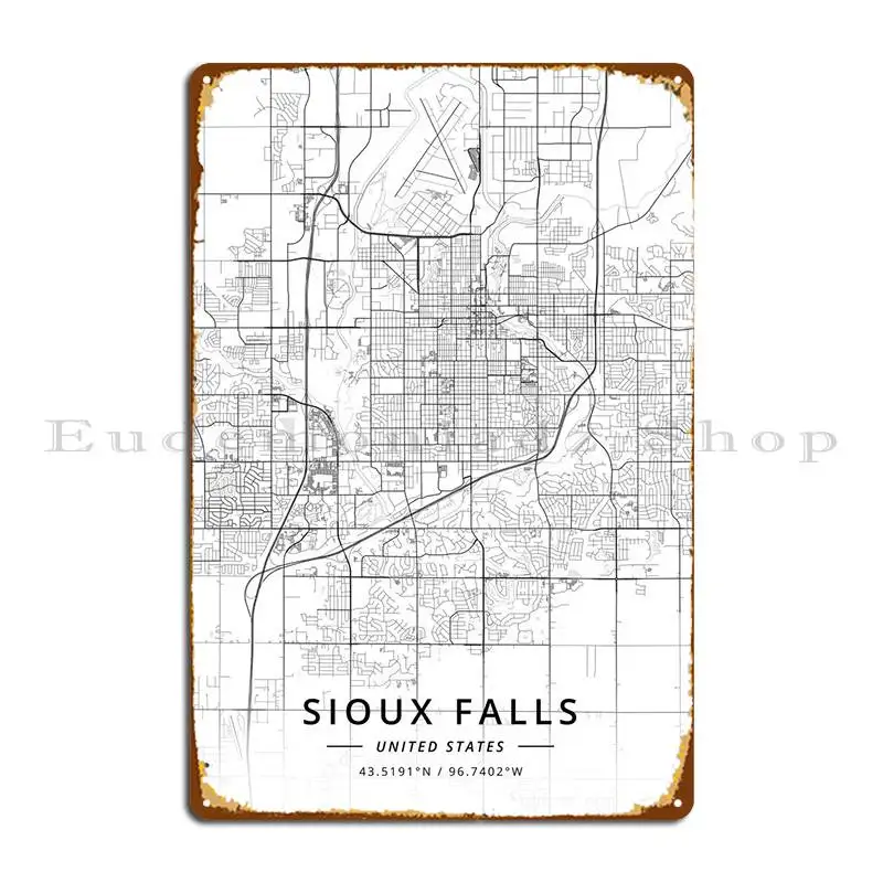 

Металлический плакат Sioux Falls, США, живопись паба, настенный плакат, дизайн кухни, жестяной плакат