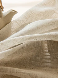 Wholesale Window Curtains Cotton Linen Rustic Feeling Semi Sheer for Bedroom Living Room Office Hotel for home ultraviolet-proof