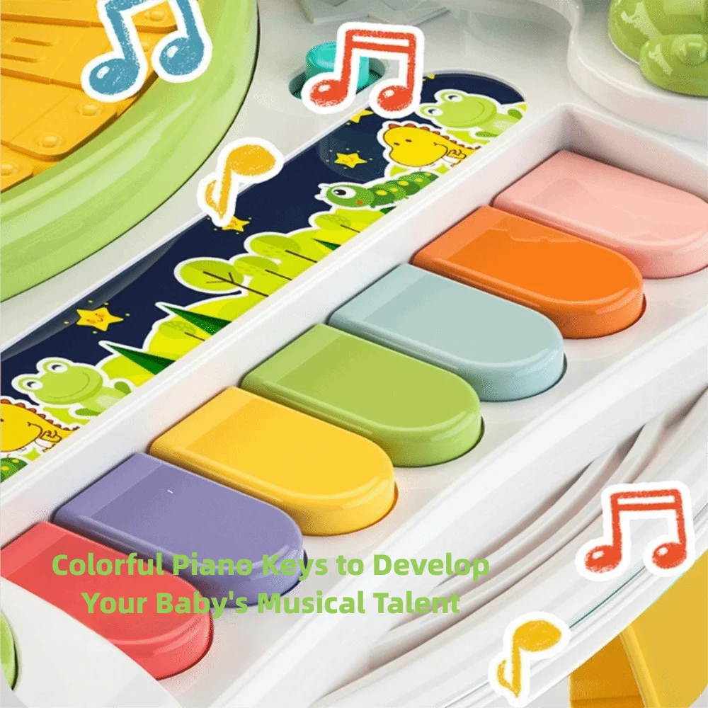 طاولة تعلم موسيقية محمولة تفاعلية مع طاولة تعليمية تنموية خفيفة وأضواء LED هدية مركز النشاط #6