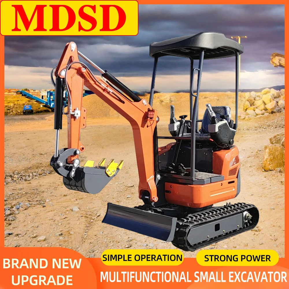 

Мощный 1-тонный мини-экскаватор, компактный мини-экскаватор для ремонта сада и сельскохозяйственных проектов с прочными направляющими, бесплатная доставка