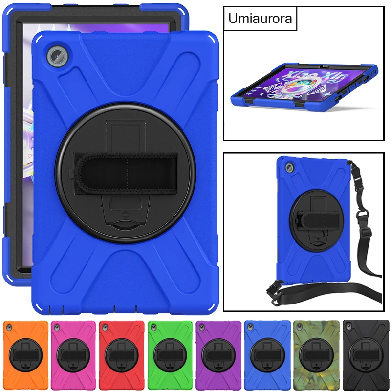 

Для Lenovo Tab M10 Plus 3-й 10,6-дюймовый TB125FU TB128FU 10,1-дюймовый TB328FU X306F X606F противоударный чехол-подставка с ремешком для планшета Прочный чехол