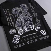 DARCSPORT Wolf Head T-shirt Summer City Fitness Training Sports Loose casual crewneck Men's T-shirt couples pure cotton