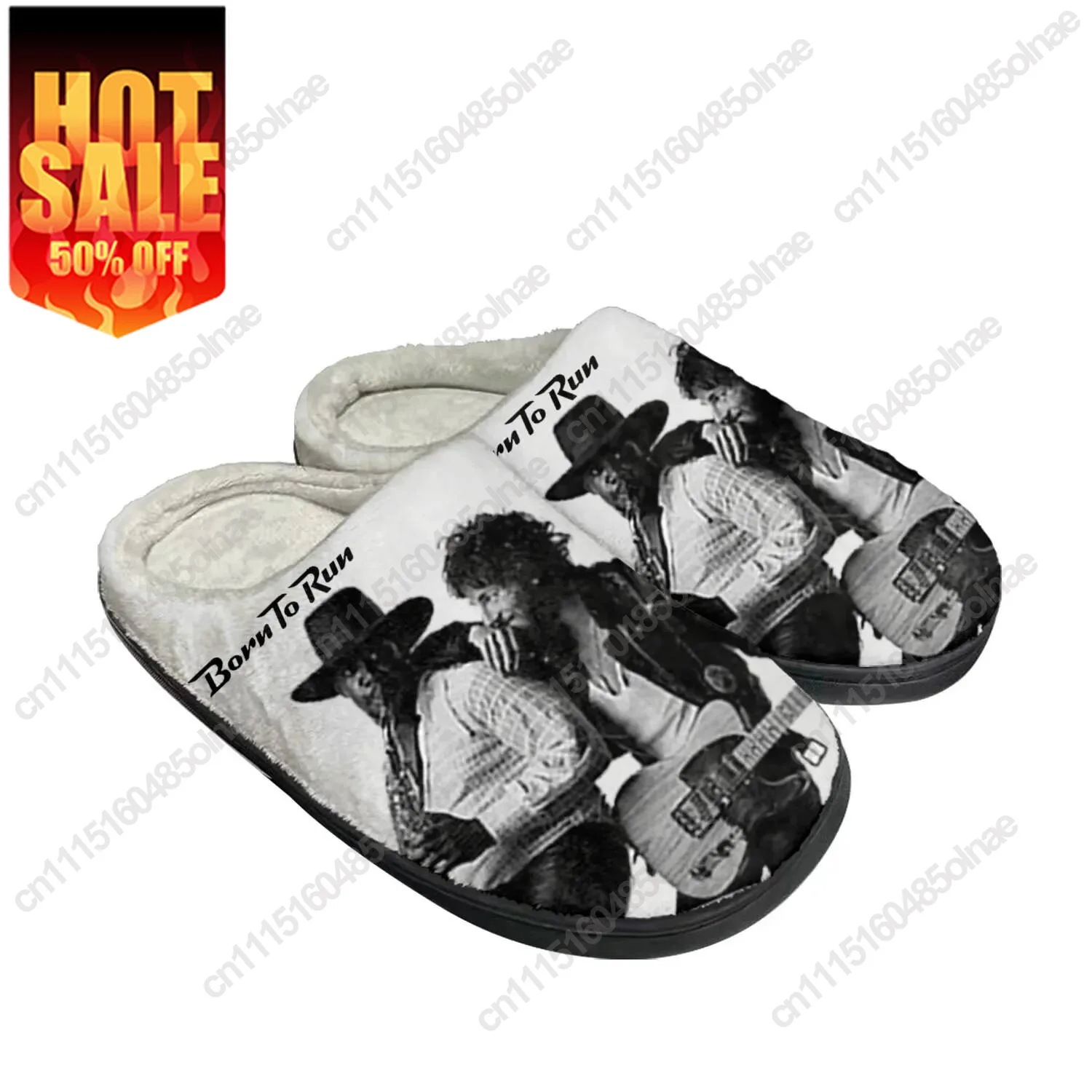 Born To Run Home Cotton Custom Slippers Mens Womens Sandals Bruce Springsteen Plush Bedroom Keep Warm Shoes Thermal Slipper
