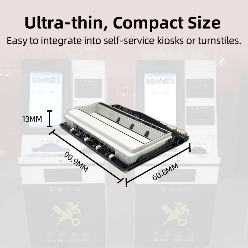 LONVILL SDK Windows Android Self Service Kiosk Turnstile Integration Compact USB Passport Card Scanner Module
