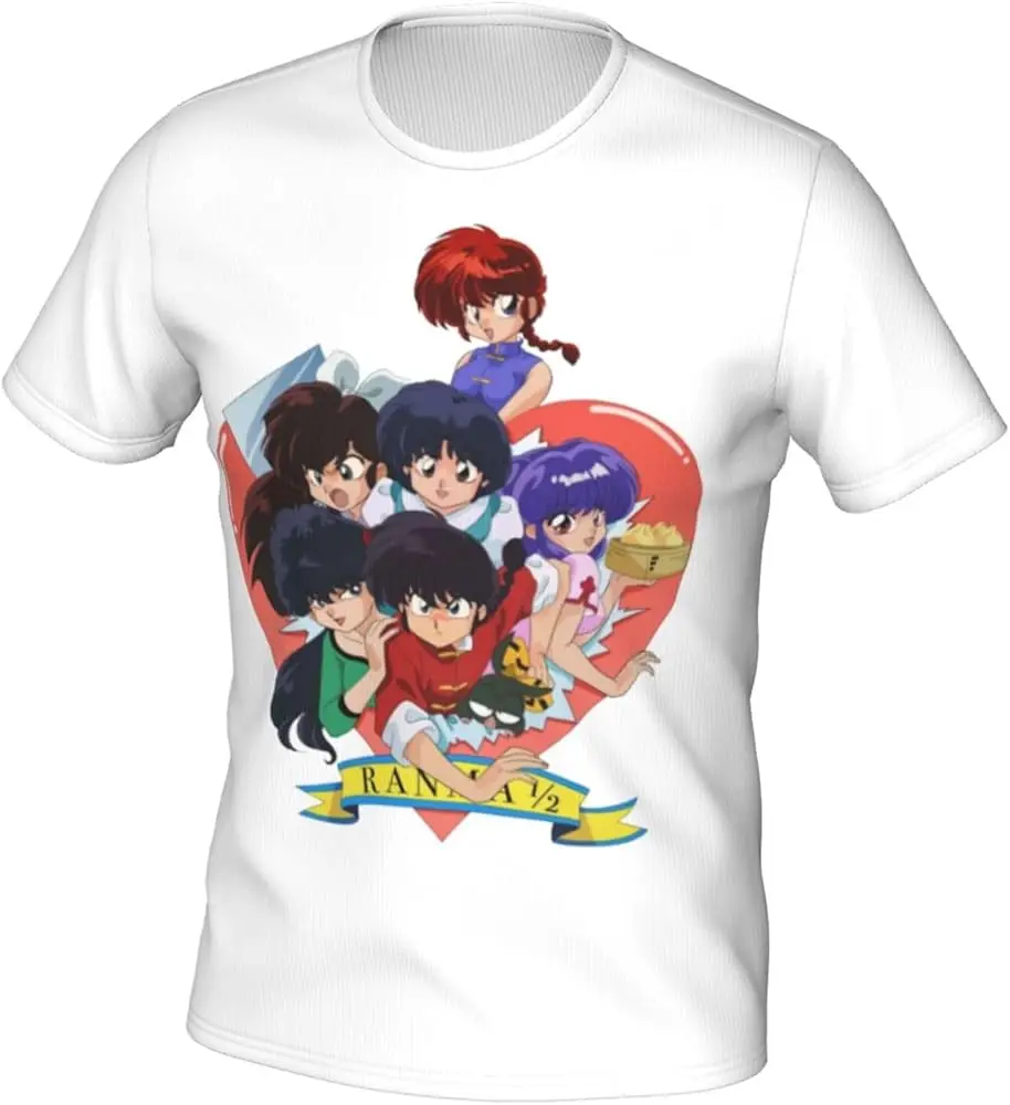 Anime T Shirts Ranma ½ Man's Summer Cotton Tee Crew Neck Short Sleeve T-Shirt