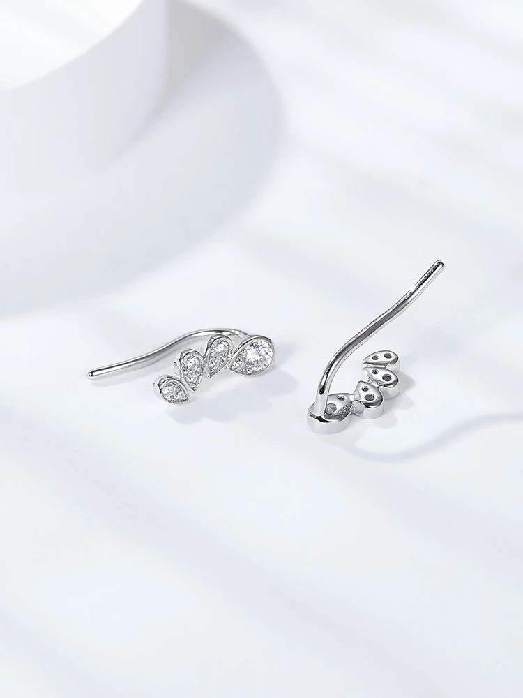 

ZYLIFELOVE-Josephine spliced pear shaped earrings with full diamond Moissanite 18k white gold earrings 0,3/1 quilate ear hook