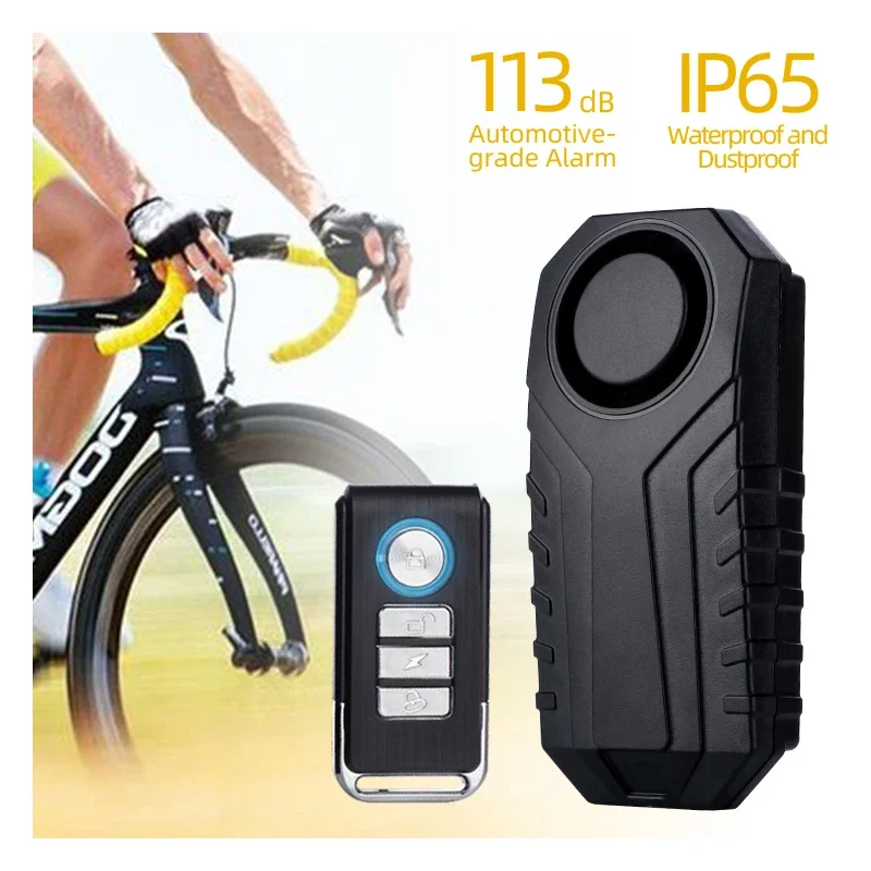 Anti-theft Alarm for Motorbike/Bicycle 113db High Volume Vibration Wireless Remote Control Electric Bell Sound Find A Vehicle