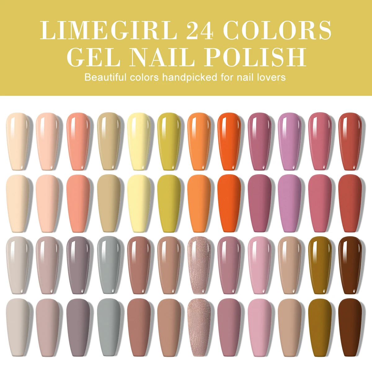 Limegirl 네일 바니시 세트 오랫동안 지속되는 젤 매니큐어 고광택 흡수 UV/LED 젤 폴리쉬 키트 전문 네일 살롱 아트