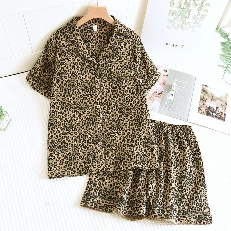 

Summer Women Pajamas 2 Pcs Set 100% Viscose Plus Size Women Sleepwear Home Suit Short Sleeved Shorts Pijamas Women Homewear