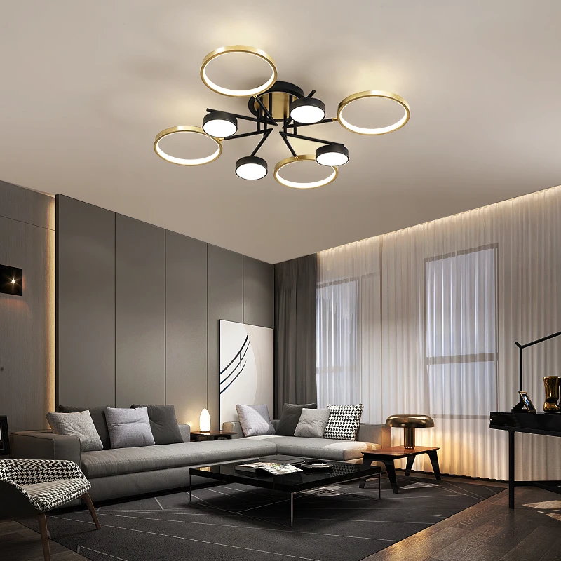 Living room lamp led ceiling lamp modern simple atmospheric household lamp combination Nordic whole room bedroom package