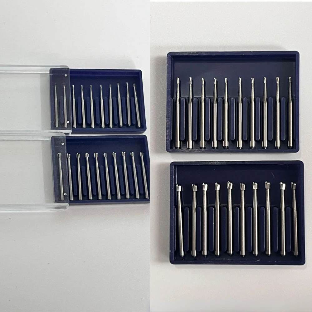 10 Stks/doos Tandheelkundige Wolfraamstaal Carbide Burs Peer Vorm Bur Voor Hoge Snelheid Handstuk Fg-329,FG-330,FG-331,FG-332,FG-333