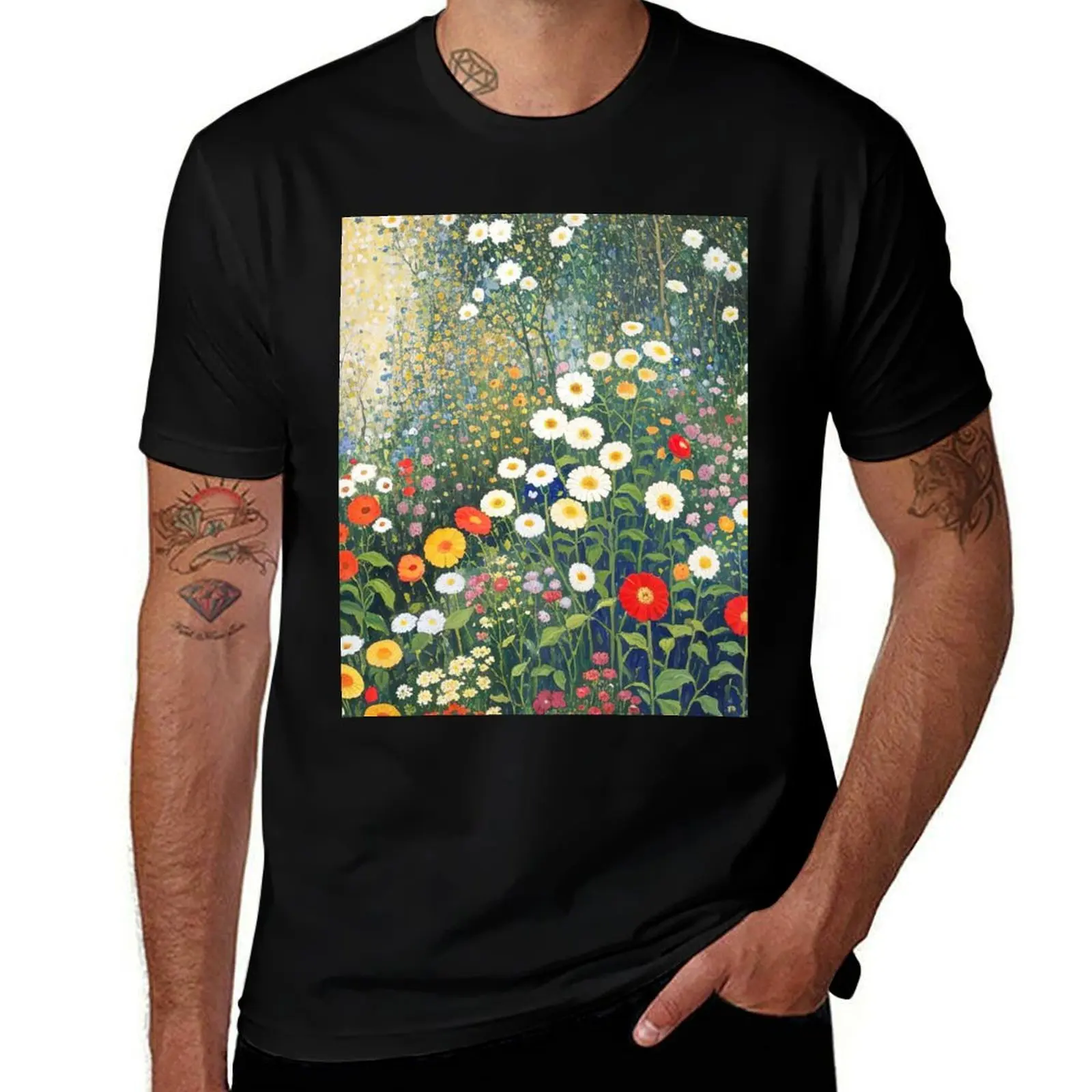 

Gustav Klimt Flower Garden T-Shirt Blouse for a boy valentines boutique clothes men clothings