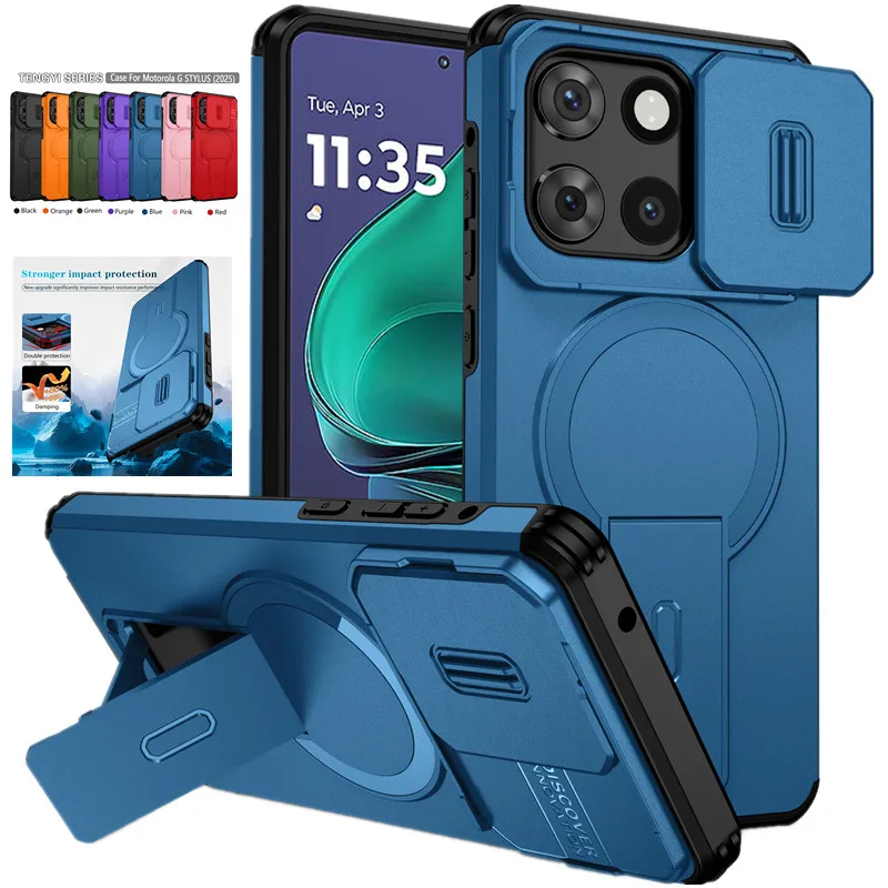Armor Shockproof Case For Moto G Play 2026 G Power Stylus 5G Edge 2025 2024 Cover Magnetic Wireless Chraging Fold Stand Fundas
