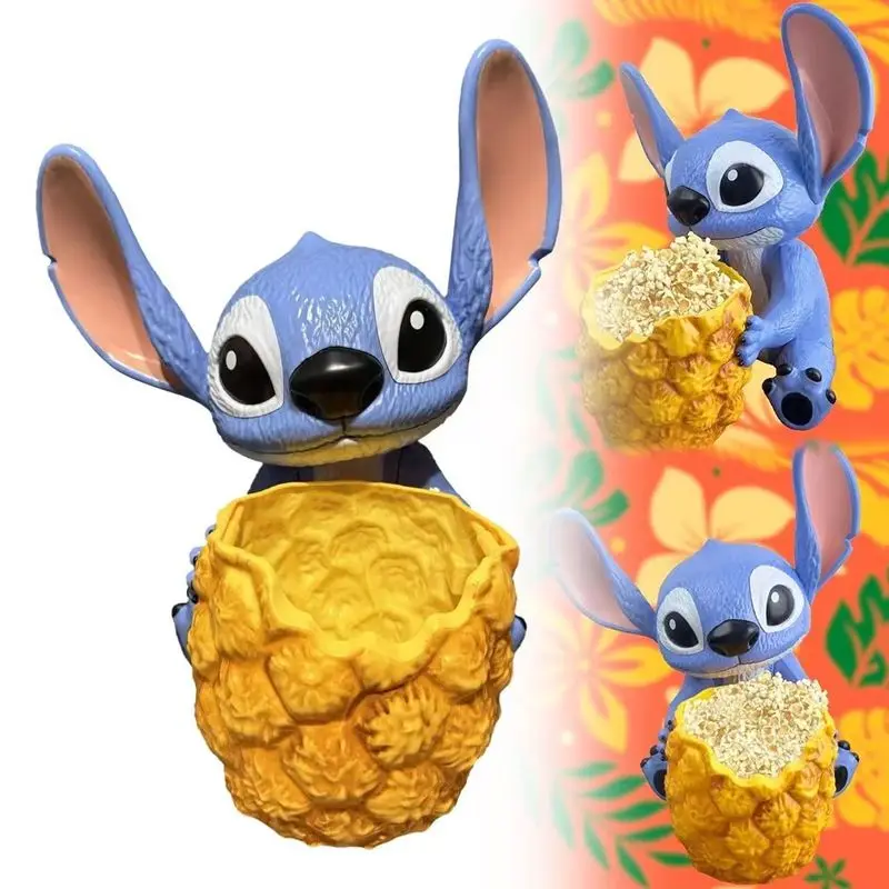 

Cartoon Anime Stitch Doll Handheld Popcorn Bucket Ornament Cute Animation Collectible Toy Gift Action Figure Model