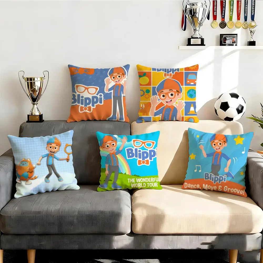 Funda de cojín Blippi, juego de 4 fundas de cojín de 50x50, 45x45, 40x40, funda de almohada decorativa para sofá, decoración del hogar