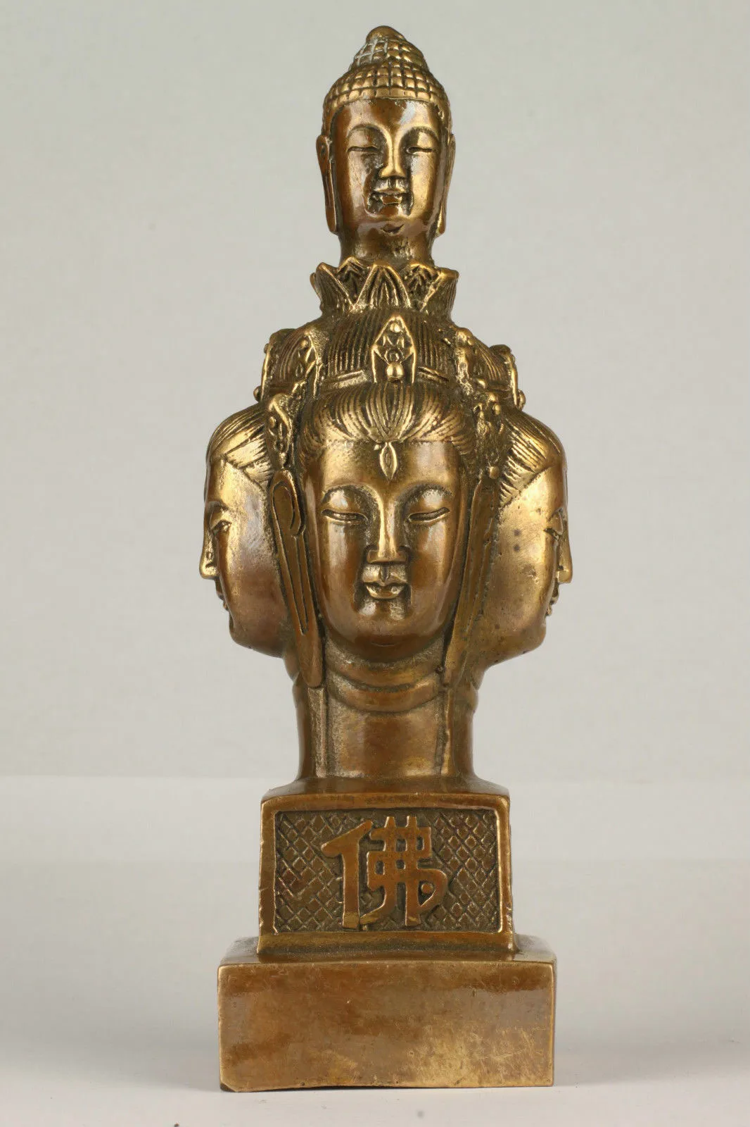 Superb Collection Old Handmade Brass Conjoined Buddha Statue Seal