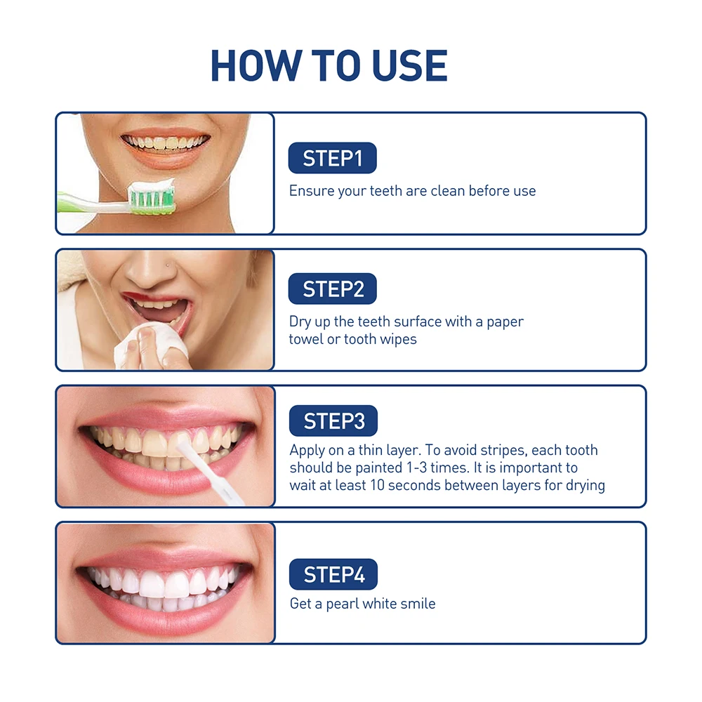 Vernice sbiancante per denti pulizia dei denti denti bianchi rimuovi macchie di placca sbiancante candeggina strumenti per l'igiene orale vernice per denti di bellezza