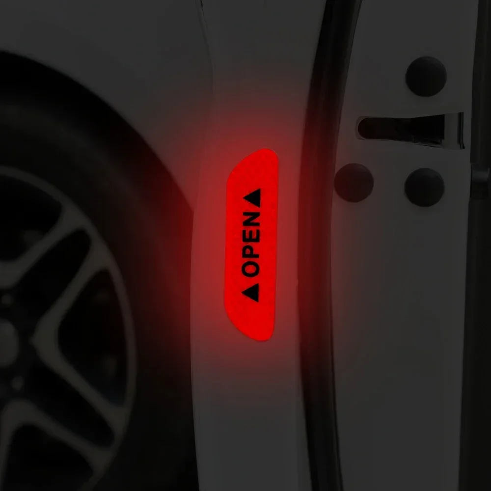 4PCS Fluorescent Car Reflective Strips Warning Stickers For Lada granta vesta kalina priora niva xray largus Opel Astra H G J