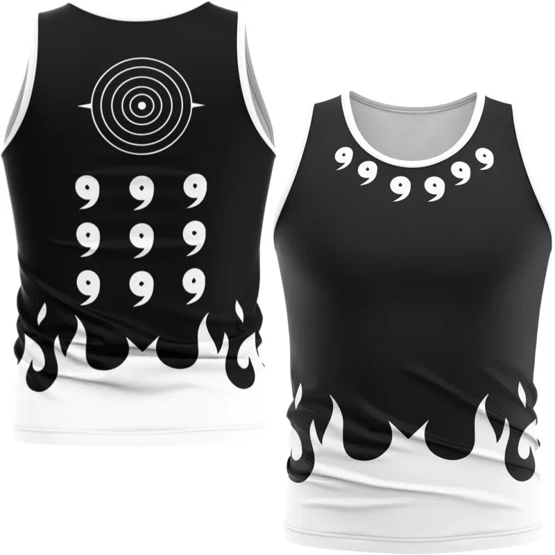 2026 New Naruto Ten-Tails Jinchuriki Themed Fitness Vest, Anime Peripheral Quick-Dry Sleeveless T-Shirt, Unisex T-Shirt