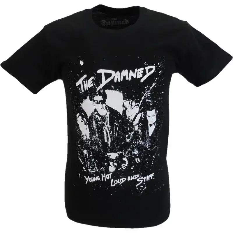 Mens Black Official The Damned Young Hot Loud & Stiff T Shirt