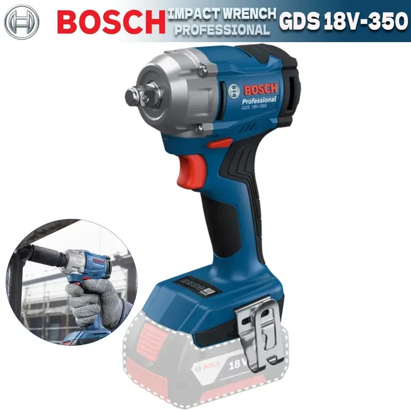 

BOSCH GDS 18V-350 Cordless Impact Wrench 3-Gear Adjustment Impact Driver 350Nm Torque Electric Wrench Power Tools GDS18V-350