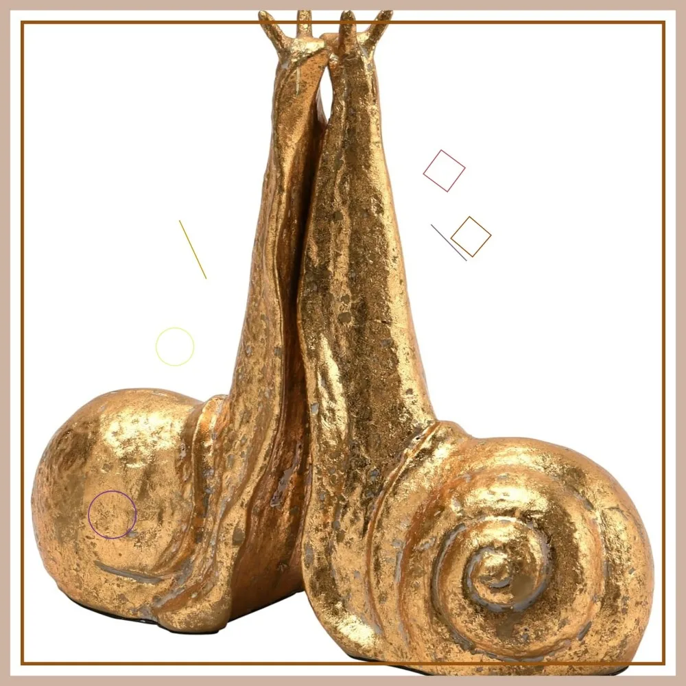 

Creative Co-Op Decorative Distressed Cast Metal Snail Bookends, Gold, Set of 2