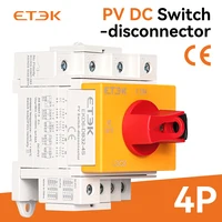 ETEK DC interruptor aislador Solar PV 1000V 32A 2P montaje en carril Din mango giratorio seccionador CE para EKD16-DB32 certificado Solar