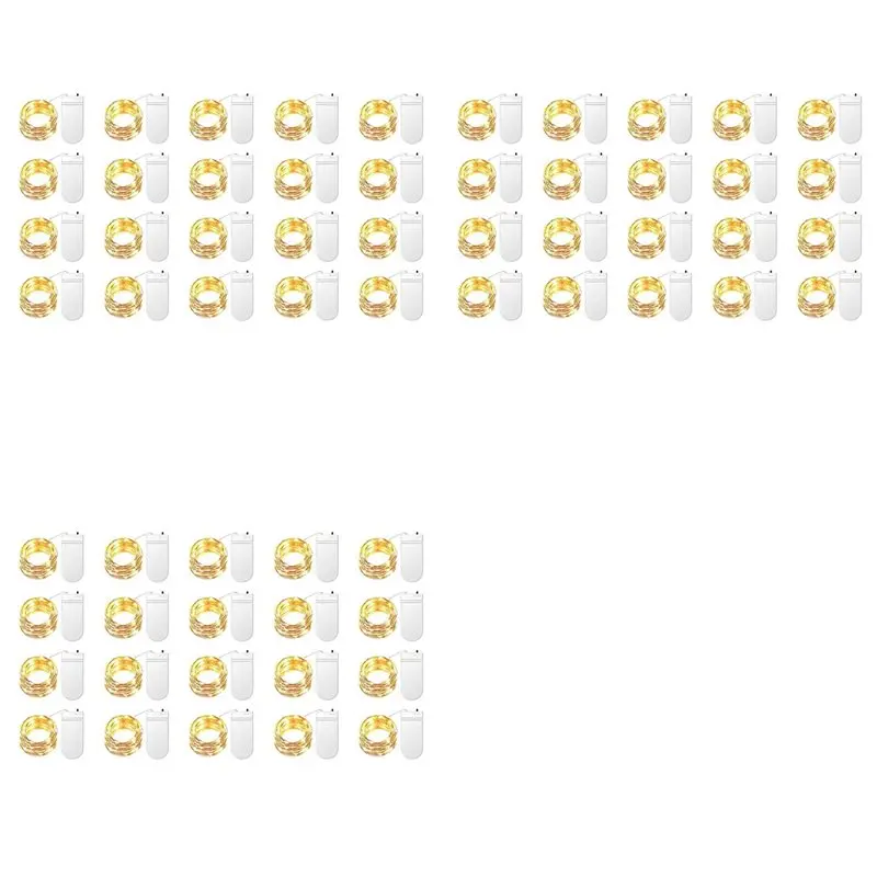 【NEW YEAR  】60Pack Fairy Lights Battery Operated 3.3Ft 20LED Mini Lights Starry Lights For Mason Jars Christmas, Warm White