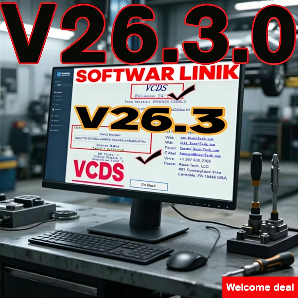 UPDATE SOFTWARE VCD-S 26.3 VAGOM OBD2 Scanner VAG HEX V 2 USB Interface FOR VW AUDI Skoda Seat Unlimited VINs Multilingual TOOL