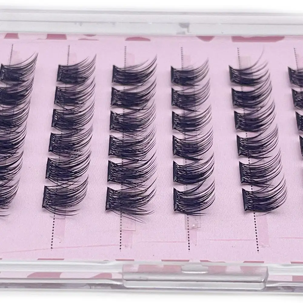 Clusters de cílios autoadesivos autoadesivos, sem necessidade de cola, prensa em cílios naturais finos, reutilizáveis, pré-colados