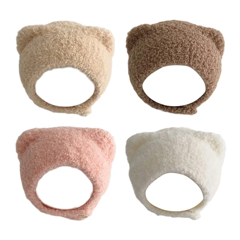 L5YF Stylish Baby Warm Hat Soft & Breathable Bonnet Caps Solid Color Headgear Fashion