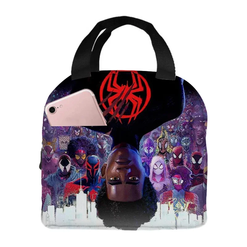 Marvel Heroes Spiderman Girl Lunch Bag Movie Cartoon  Student Anime Women Office Thermal Insulated Lunch Box Case Birthday Gifts