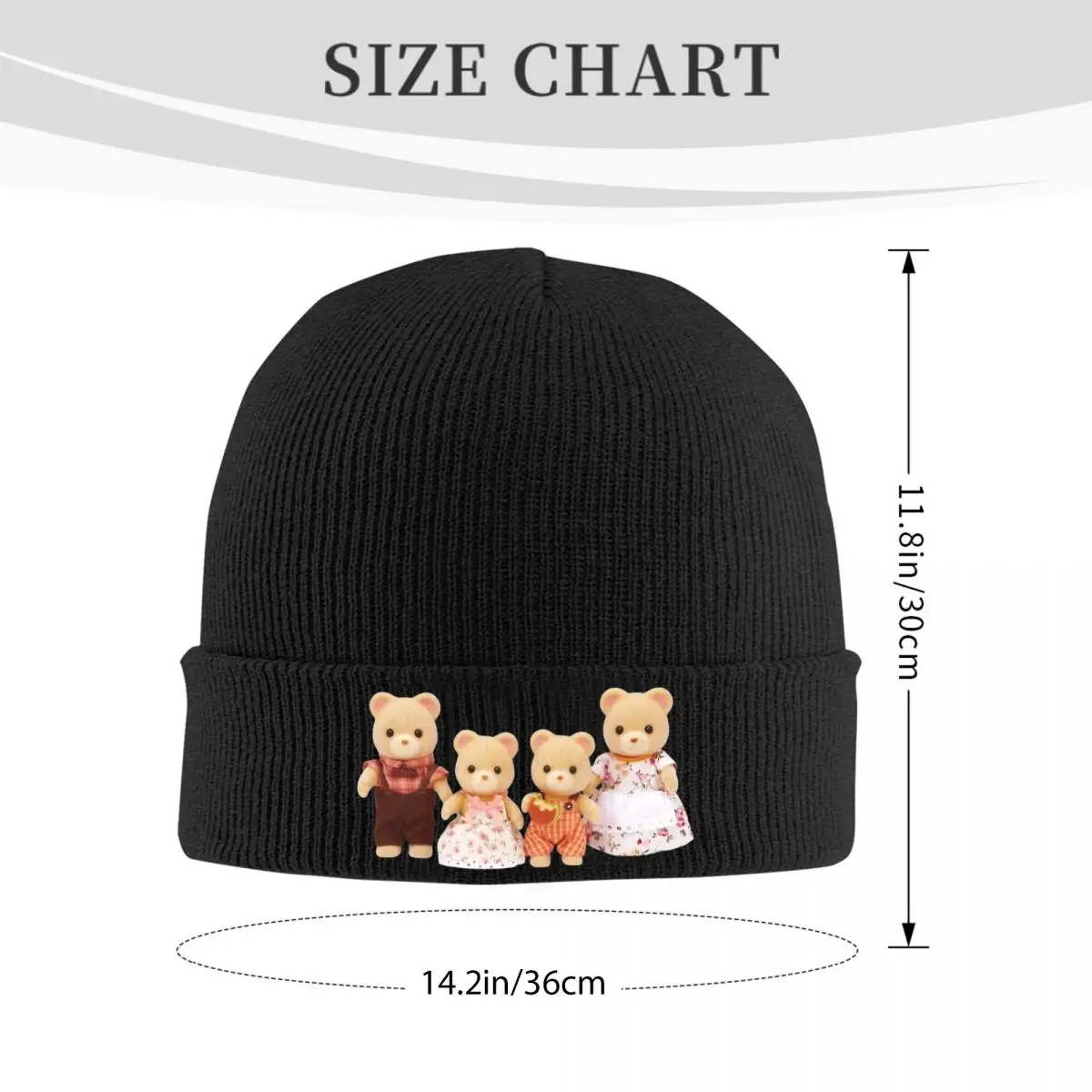 Bear Family Sylvanians Families Kawaii Animals Cartoon Hat Winter Skullies Beanies Warm Calicos Critters Caps Female Male Bonnet