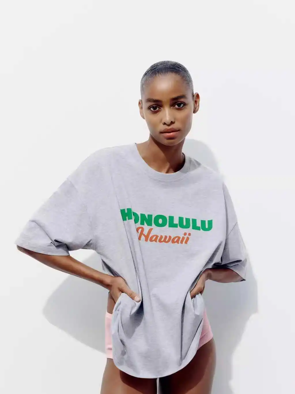 Waed Vintage round Ne ort Sve T-irt Street Sle Loose Fit Cotton Summer New Arrival Women's Faion 0085834 803