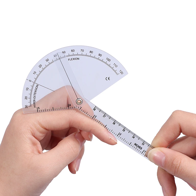 PVC Medical Plastic Finger Angle Ruler Plastic Protractor 180 Degree Angle Gauge Finger Ruler Drawing Tool Ruler