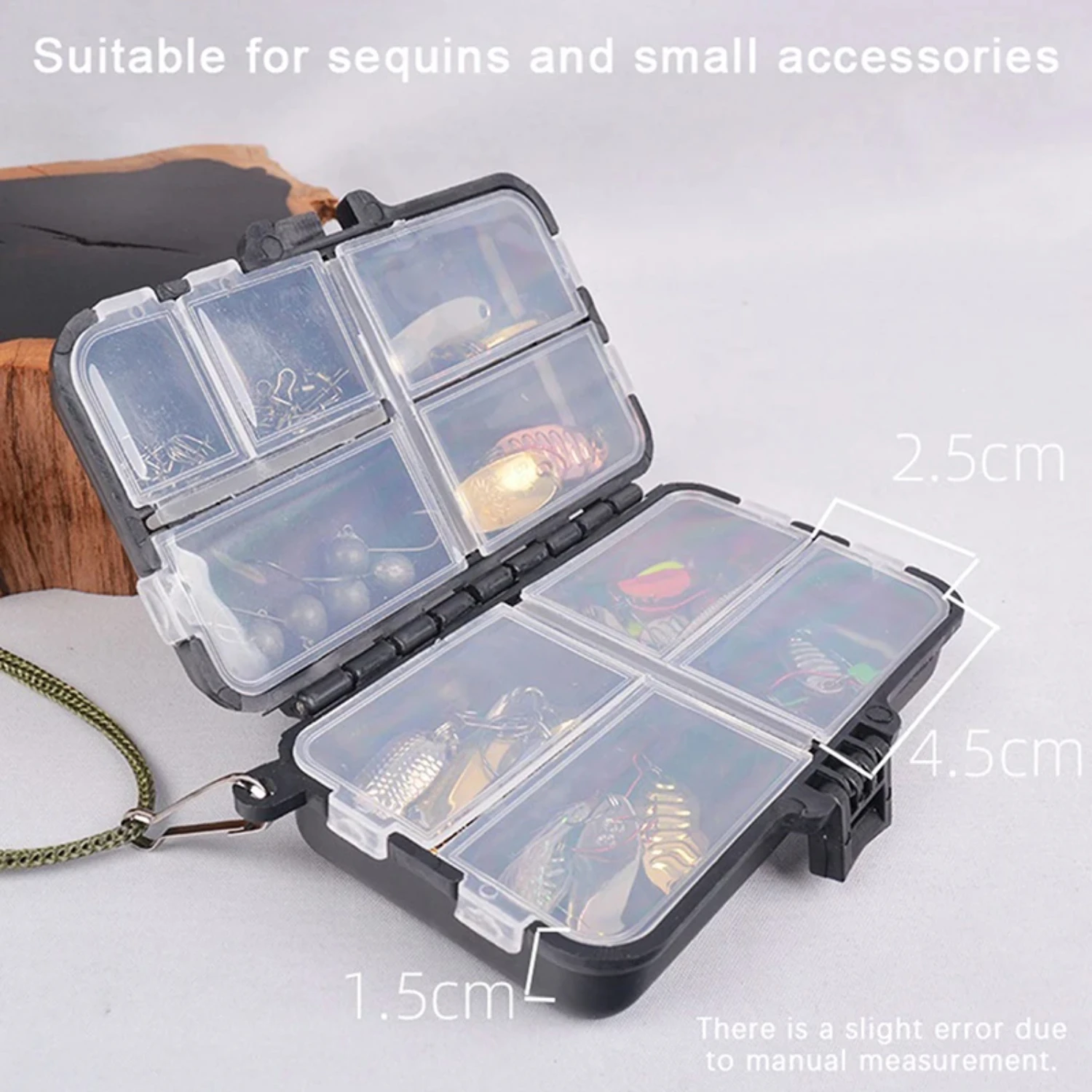 

Mini Case Double Layer Detachable Fishing Tackle Box Fishing Spoon Hook Bait Box Fishing Accessories