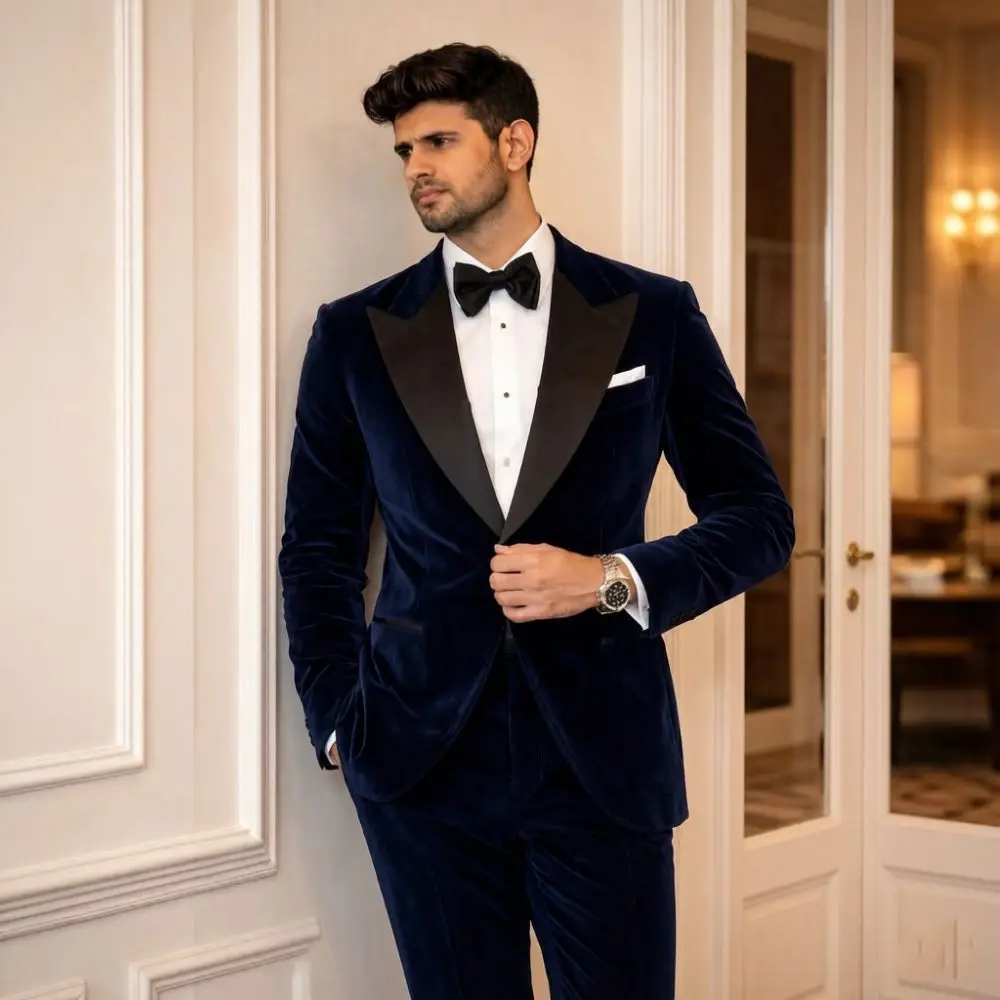 Velvet Suits for Men Slim Fit - đánh giá và giá Men Formal Wear Fashion