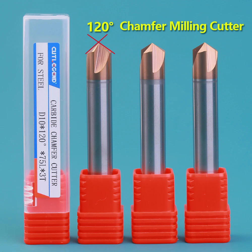 

CUTLEGEND Chamfer Milling Cutter Carbide Corner Countersink Chamfering Mill Deburring Edges V Grove Router 120 Degree 3 Flutes