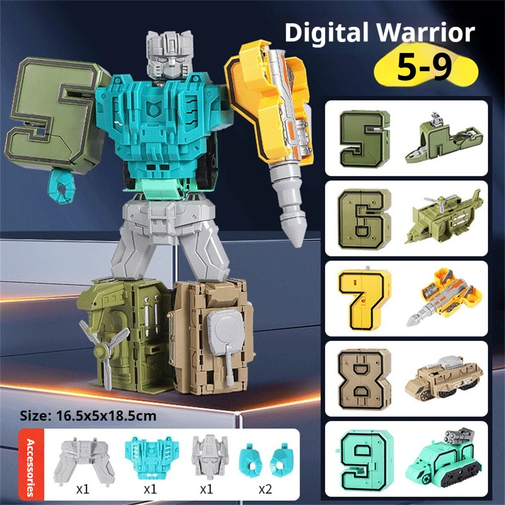 Digital deformation puzzle assembly robot model children's King Kong mecha car boy toy building blocks