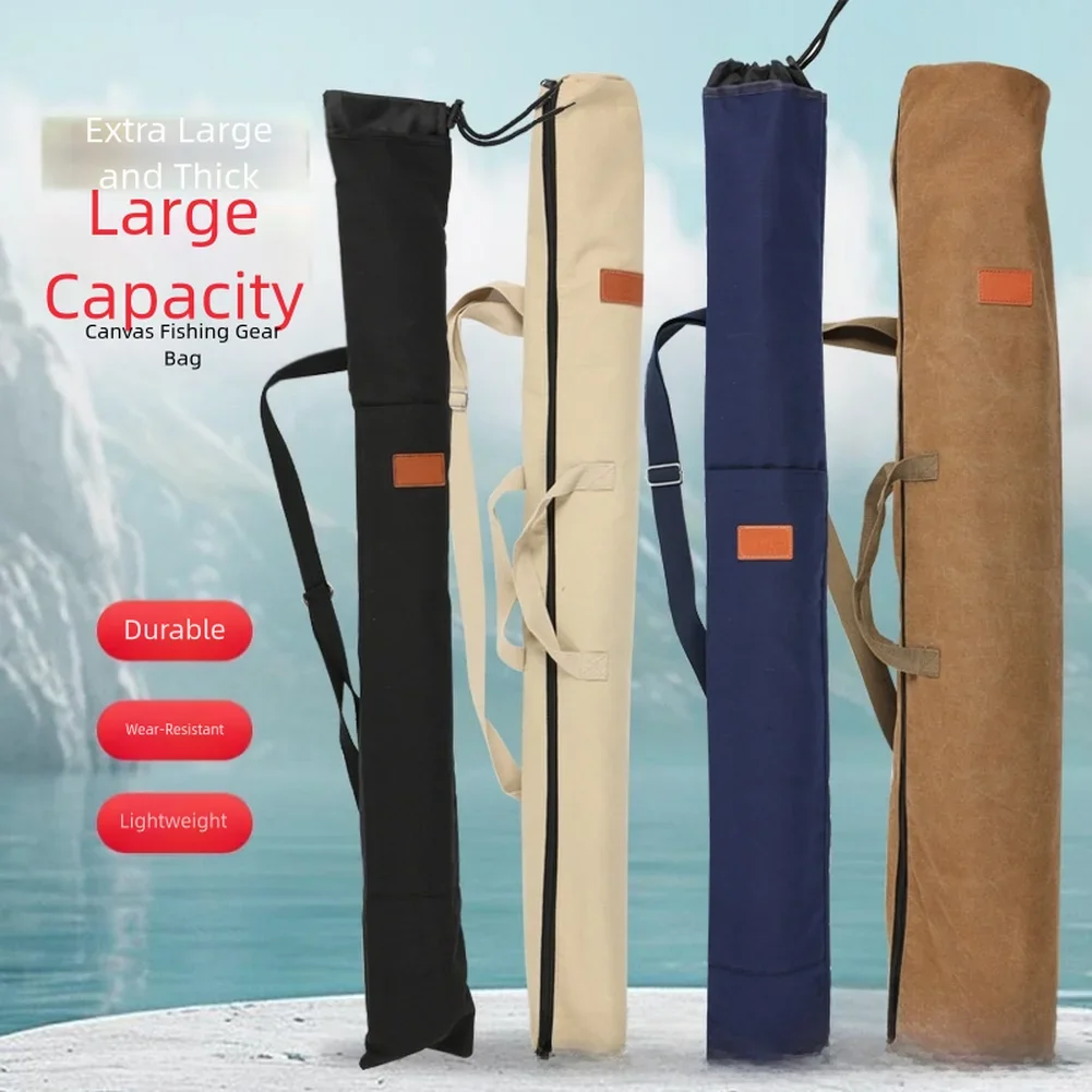 

Fishing Pole Bag Canvas 120/130/140x18cm Lightweight Waterproof Umbrella Storage Bag With Side Pocket Pole Holder Fishing Parts