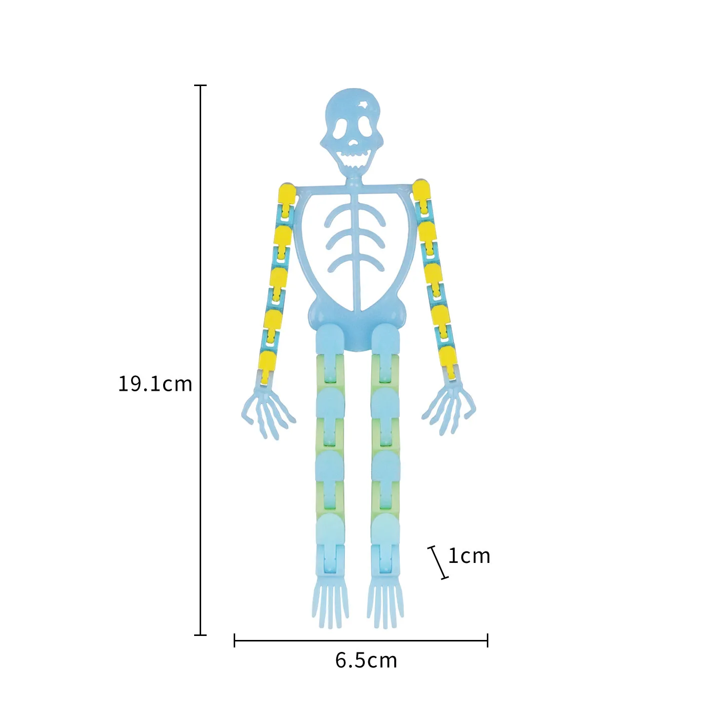 Szkielet człowieka świecące w ciemności Skullman zabawki typu Fidget zwariowane utwory z uchwyt na telefon komórkowy antystresowym prezentem sensorycznym na Halloween